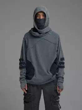 Одежда в авангардном стиле, женская одежда, стирка воды, старое лоскутное пальто с капюшоном, мужское осеннее пальто