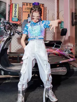 Одежда ZZL K-pop, детский костюм для шоу, модный костюм для джазовых танцев для девочек, крутая Одежда для девочек, костюм для уличных танцев в стиле хип-хоп на осень