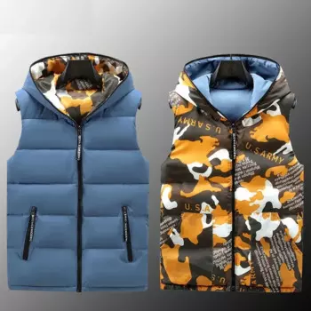 Одинаковый камуфляжный детский жилет для родителей и детей, двусторонний жилет для девочек и мальчиков, хлопковая детская куртка, детская верхняя одежда 105-185 см