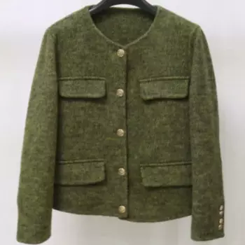 Однобортное двустороннее шерстяное пальто, женская короткая шерстяная куртка, приталенная куртка, кашемировая женская ская