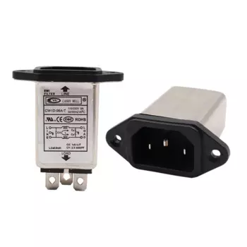 Однофазный фильтр EMI типа 50 Гц, 220 В, блок питания CW1D 3A 6A AC 10A