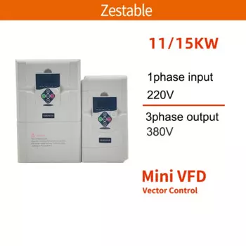Однофазный инвертор переменной частоты, 220 В до 380 В, ZA200G4, 11/15 кВт, 15 л.с.