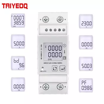 Однофазный одноимпульсный выход SDM Modbus 230 В Многофункциональный счетчик электроэнергии с RS485 K W VA A V KWH 45-65Hz