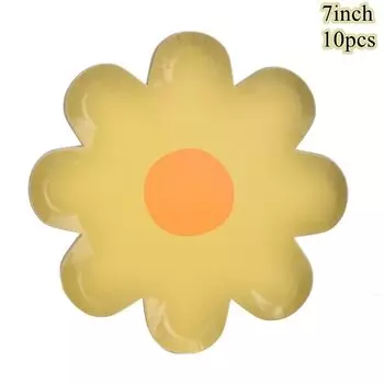 Одноразовая посуда с ромашками Tissy для свадьбы и дня рождения