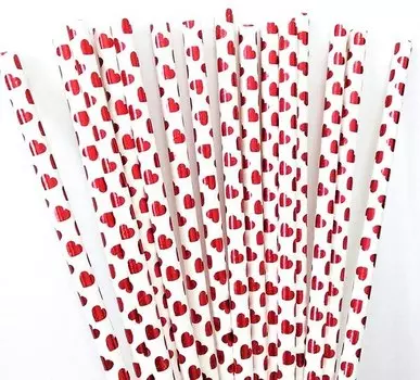 Одноразовые сердцевидные бумажные соломинки lrdoelk