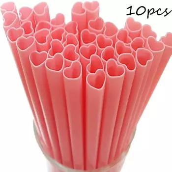 Одноразовые сердечные соломинки MOONBIFFY