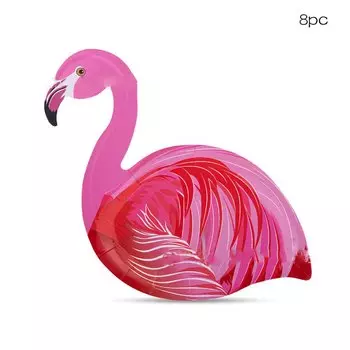 Одноразовые тарелки с фламинго Gooparty