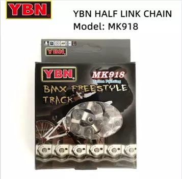 Односкоростная Велосипедная Цепь YBN BMX MK918 102L, подходит для односкоростных велосипедов, таких как фиксированные шестерни, трековые велосипеды
