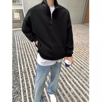Однотонная свободная повседневная толстовка на молнии для мужчин, унисекс, Повседневная футболка с длинным рукавом. M-5XL