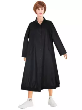 Однотонное Черное женское платье на пуговицах, шикарное весеннее платье реглан с длинным рукавом и карманами, повседневное Свободное длинное расклешенное платье