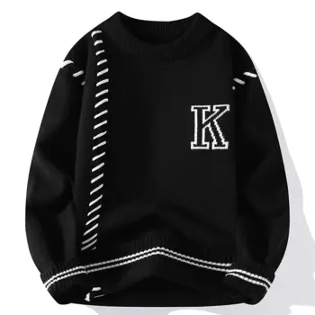 Однотонные мужские свитеры, не требующие глажки, сезон весна-осень-зима 2024, повседневные Пуловеры большого размера 3XL, 4XL в классическом стиле