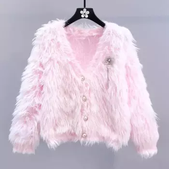 Однотонные нежные стильные вязаные кардиганы DAYIFUN, женские короткие свитера с V-образным вырезом, куртка, женские джемперы на осень и зиму, топы 2023