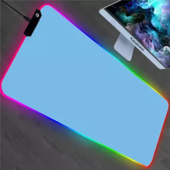 Однотонный игровой коврик для мыши Wathet RGB, большой игровой коврик для мыши, компьютерный Настольный коврик XXL, игровой коврик для мыши, резиновые коврики для клавиатуры