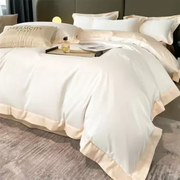 Однотонный Комплект постельного белья с широкими краями, королевский и Кинг Размер, 4 шт., белое одеяло из египетского хлопка/пододеяльник, Комплект постельного белья с наволочками