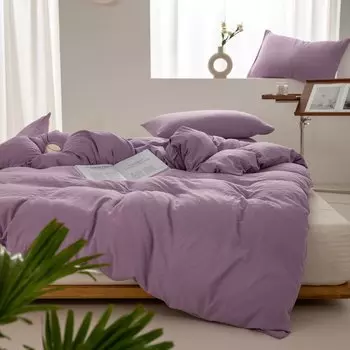 Однотонный пододеяльник Dreamreal из 100% стираного хлопка