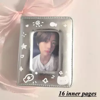 OEMG Серебряный кожаный фотоальбом для карт