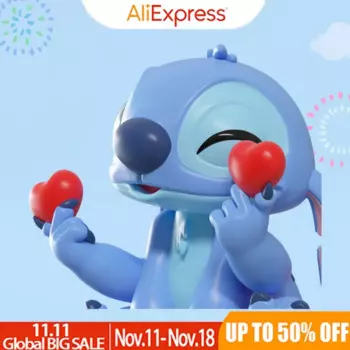 Официальная фигурка Disney Stitch Heart Anniversary Heart Anniversary «Peace&Love», Memorial Edition, идеальный подарок на холодильник