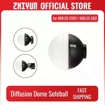 Официальный диффузионный купол ZHIYUN Sofeball ZY Mount шаровой рассеиватель EX1H03 аксессуары для ZHIYUN Molus G60 X100 COB видео
