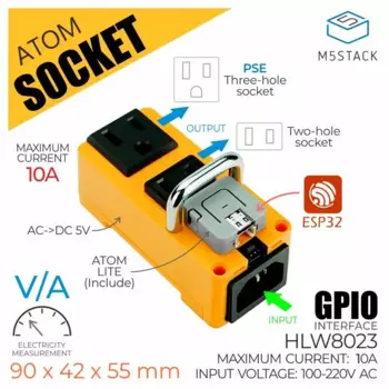Интеллектуальная розетка M5Stack ATOM (HLW8023) - JP&US