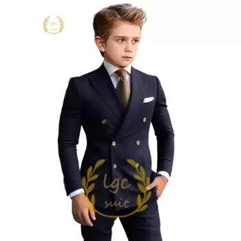 Официальный костюм для мальчиков, костюм из 2 предметов, костюм на заказ для мальчиков 2-16 лет, двубортный приталенный классический красивый костюм, детский смокинг