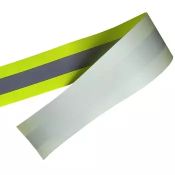 Огнестойкая Светоотражающая тканевая лента, Предупреждение Отражающая полоса, флуоресцентная желтая, 100% хлопок