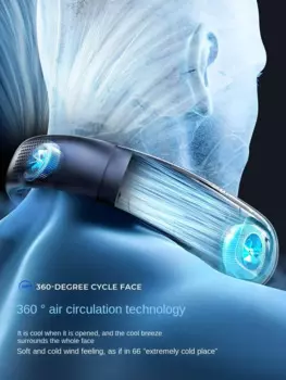 Охлаждающий вентилятор с подвесной шеей, переносной бесшумный беслопастной USB-вентилятор для кондиционирования воздуха, Новый охлаждающий вентилятор 2024