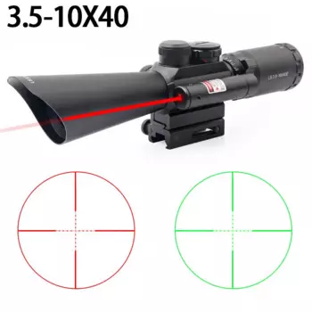 Охота M8 3,5-10x40E красный/зеленый сетка с красным лазером оптический прицел Снайперский прицел тактический АК AR15 прицел для винтовки аксессуары для страйкбола