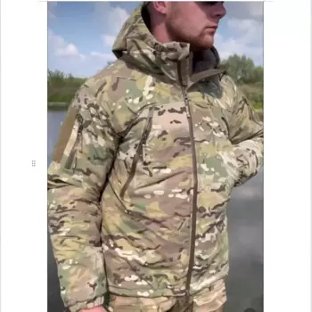Охотничья куртка для мужчин, новинка 2024, осенне-зимнее тактическое теплое пальто с изолированным и ветрозащитным капюшоном, высокое качество