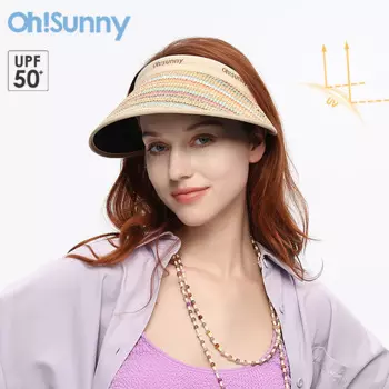 OhSunny солнцезащитный козырек шляпы для защиты от уф-лучей 2024 новая модная женская UPF50 + пустая радужная солнцезащитная шляпа для лета на открытом воздухе пляж путешествия