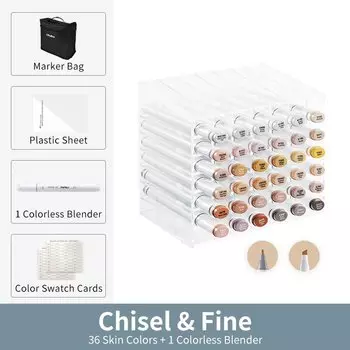 Ohuhu Oahu 36 набор маркеров для цветов кожи