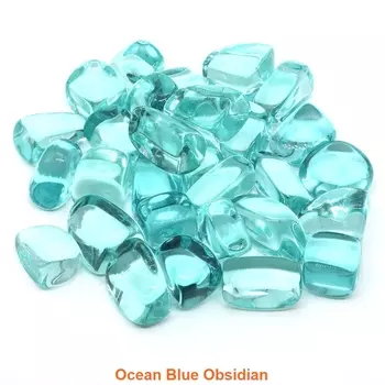 Океанский синий обсидиан, галтованные камни