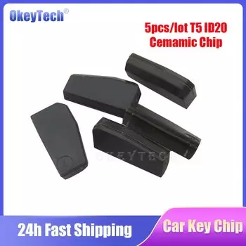 Okeytech 5 шт./партия, чип для ключей, Электронный транспондер, чип, чистый карбоновый чип T5, чип для автомобильного ключа, Керамический чип T5, копия для ID 11 12 13