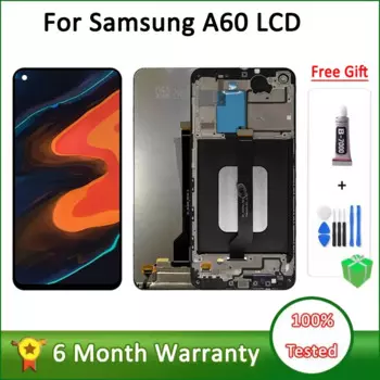 OLED-экран для SAMSUNG Galaxy A60 дисплей A606 A606F/DS ЖК-дисплей сенсорный экран дигитайзер в сборе для A60 ЖК-дисплей с рамкой