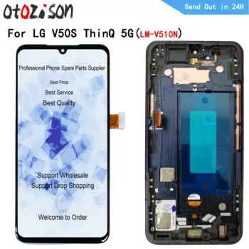 OLED-дисплей 6,4 дюйма для LG V50S ThinQ 5G LM-V510N, ЖК-дисплей с рамкой, ЖК-экран, сенсорная панель, дигитайзер в сборе для LG V50S
