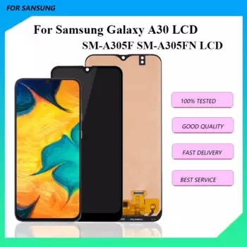OLED-дисплей 6,4 дюйма для Samsung Galaxy A30, ЖК-дисплей с сенсорным экраном в сборе, дигитайзер для Galaxy SM-A305F SM-A305FN LCD