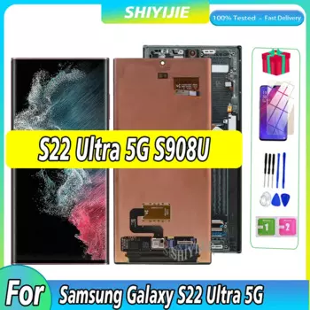 OLED-дисплей 6,8 дюйма для Samsung Galaxy S22, ультратонкий дисплей для S22, Ultra 5G/DS, S908N, S908E, S908U, ЖК-дисплей, детали, протестированы