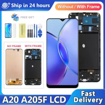 OLED-дисплей для Samsung A20 SM-A205F/DS, ЖК-дисплей, дигитайзер сенсорного экрана в сборе, замена экрана A20