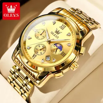 OLEVS мужские часы кварцевые часы многофункциональные наручные часы с хронографом роскошные мужские часы наручные часы Origina Moon Date