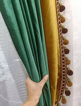 OLOEY бархатные шторы темно-зеленые золотые