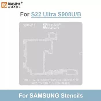 Оловянная станция AMAOE среднего слоя для посадки, набор для SAMSUNG S22 Ultra 0,12 мм, прочный магнитный BGA реболлинговый стальной сетчатый шаблон