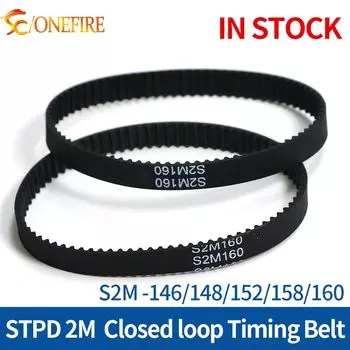 ONEFIRE S2M Ремень ГРМ Длина шага 146/148/152/158/160 мм Ширина 3/6/9/10 мм STPD 2M Резиновый синхронный ремень