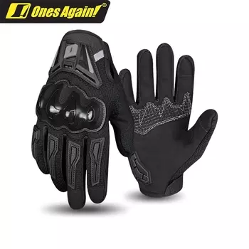 Ones Again! Мужские мотоциклетные перчатки, дышащие перчатки для верховой езды с твердым корпусом, нескользящие мотоциклетные перчатки с сенсорным экраном и полным пальцем M-2XL
