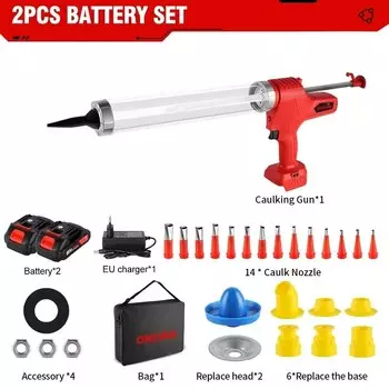 ONEVAN 10000N Электрический пистолет для герметика, 6-скоростные клеевые пистолеты для стекла, клей под давлением, швейный клеевой пистолет для герметика для батареи 21 В 18 В