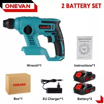 ONEVAN Синий Беспроводной Аккумуляторный Молоток 1000 Вт