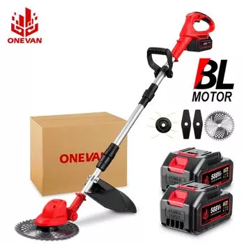 ONEVAN Бесщеточная аккумуляторная газонокосилка 10 дюймов