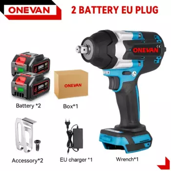ONEVAN 1800N.M бесщеточный электрический ударный гайковерт с крутящим моментом для грузовиков 1/2 дюйма, аккумуляторный гаечный ключ, инструмент для батареи 21 В 18 В
