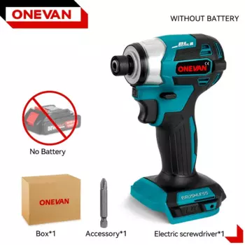 ONEVAN 600 Нм Бесщеточная электрическая отвертка 5-скоростная аккумуляторная электрическая ударная дрель-отвертка для батареи 21 В 18 В