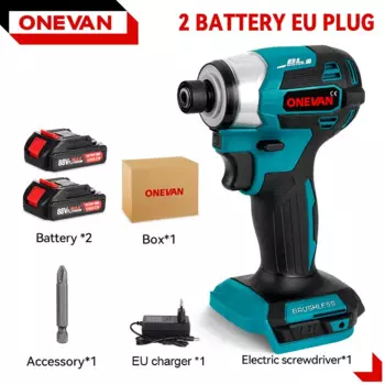 ONEVAN 600 Нм Бесщеточная электрическая отвертка 5-скоростная аккумуляторная электрическая ударная отвертка Комплект аккумуляторной дрели для батареи 21 В 18 В