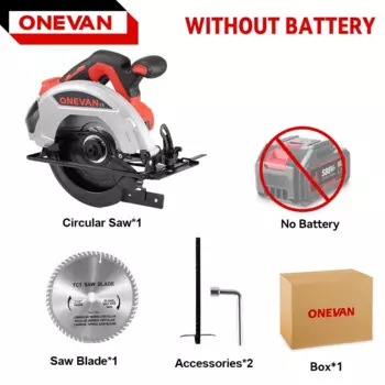 ONEVAN Бесщеточная Циркулярная Пила 185 мм Аккумуляторная
