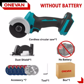 ONEVAN Бесщеточная угловая шлифовальная машина 76 мм